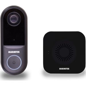 Marmitek promo pack - Deurbel met camera draadloos Wifi - Buzz LO - Deurbel met camera en Wifi - Deurbel met camera en Intercom - 1080p - Werkt met bestaande Bel - Inclusief extra gong Zwart