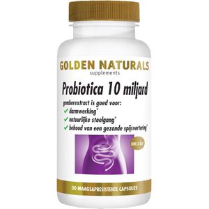 Golden Naturals Probiotica 10 miljard 30 veganistische maagsapresistente capsules