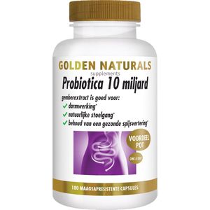 Golden Naturals Probiotica 10 miljard (180 veganistische maagsapresistente capsules)