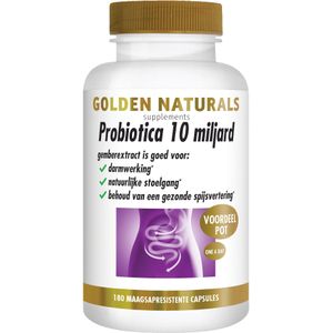 Golden Naturals Probiotica plus 10 miljard 180 capsules