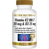 Vitamine K2 MK-7 200 mcg & D3 25 mcg - Supplement - 100 Capsules