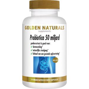 Golden Naturals Probiotica 50 miljard 14 veganistische maagsapresistente capsules