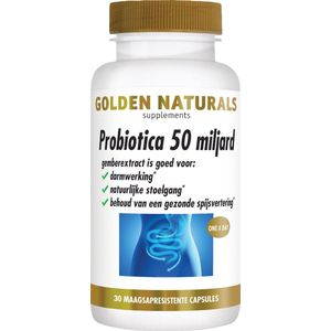 Golden Naturals Probiotica 50 miljard 30 veganistische maagsapresistente capsules