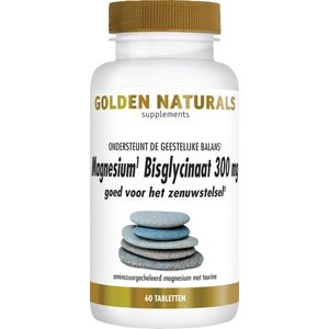 Golden Naturals Magnesium Bisglycinaat 300 mg 60 veganistische tabletten