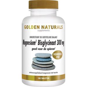 Golden Naturals Magnesium Bisglycinaat 300 mg 180 veganistische tabletten