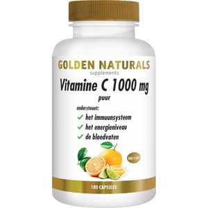 Golden Naturals Vitamine C 1000 mg puur 180 veganistische capsules