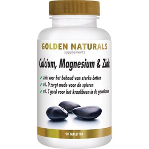 Golden Naturals - Calcium Magnesium & Zink - 90 Vegetarische Tabletten