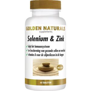 Golden Naturals Selenium & Zink 60 veganistische tabletten