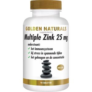 Golden Naturals Multiple Zink 25 mg 90 veganistische tabletten
