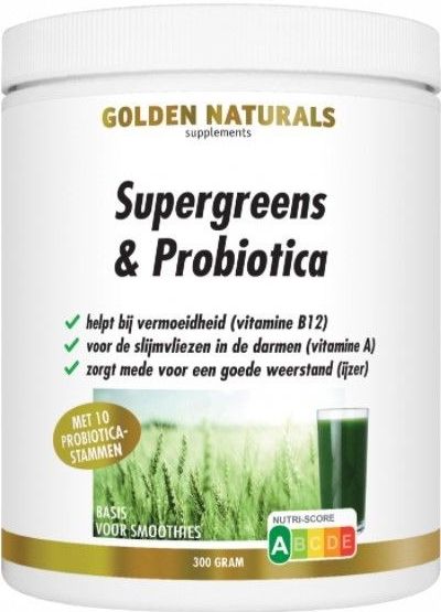 Golden Naturals - Supergreens & Probiotica Poeder - 300 gr