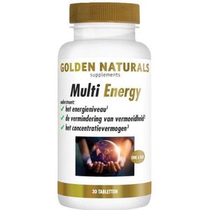 Golden Naturals - Multi Energy - Multivitaminen - 30 Veganistische Tabletten