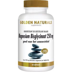 Golden Naturals - Magnesium Bisglycinaat - 250 mg - 60 Veganistische Capsules