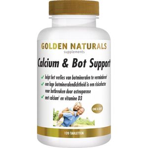 Golden Naturals Calcium & Bot Support (120 vegetarische tabletten)