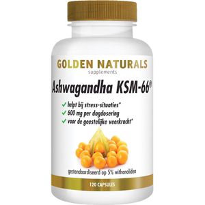 Golden Naturals Ashwagandha KSM-66 (120 vegetarische capsules)