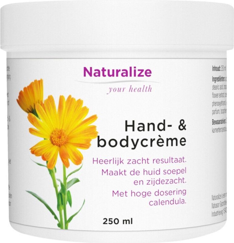 Naturalize - Hand- & Bodycrème - 200ml - Met Calendula - Voor Soepele Huid