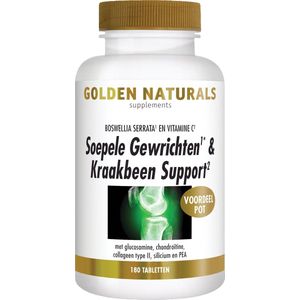 Golden Naturals Soepele gewrichten en kraakbeen support 180 tabletten