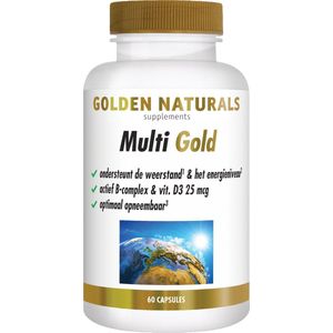 Golden Naturals - Multi Gold - Multivitaminen - 60 Vegetarische Capsules