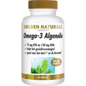 Golden Naturals Omega-3 Algenolie (60 veganistische liquid capsules)