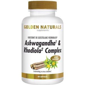 Golden Naturals Ashwagandha & Rhodiola 60 vegetarische capsules
