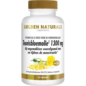 Golden Naturals Teunisbloemolie 1300 mg extra krachtig 120 softgel capsules