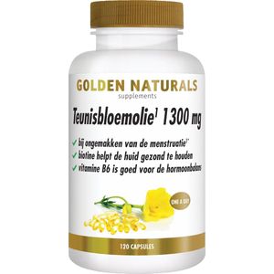 Golden Naturals - Teunisbloemolie - 1300mg - 120 Softgel Capsules