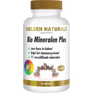 Golden Naturals - Bio Mineralen Plus - 60 Veganistische Capsules - Mineralen Supplement