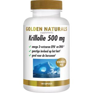Golden Naturals Krillolie 500mg (180 softgel capsules)