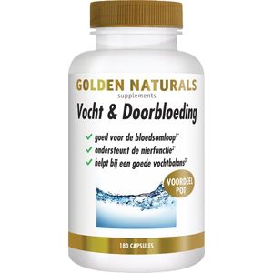 Golden Naturals Vocht & Doorbloeding (180 veganistische capsules)
