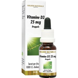 Golden Naturals Vitamine D3 25 mcg druppels (20 milliliter)