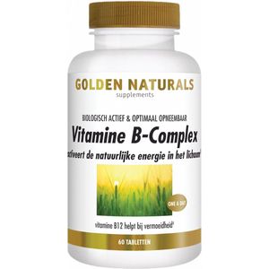 Vitamine B-complex Bioactief van Golden Naturals 60 veganistische tabletten