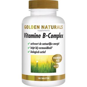 Golden Naturals - Vitamine B-complex - 180 Veganistische Tabletten