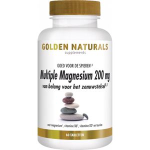Golden Naturals Multiple Magnesium 200 mg 60 veganistische tabletten