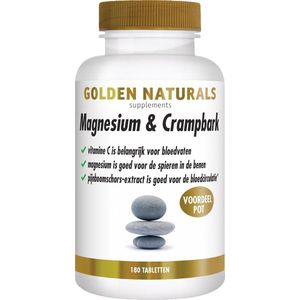 Golden Naturals Magnesium & Crampbark (180 tabletten)