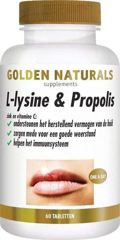 Golden Naturals - L-Lysine & Propolis - 60 Capsules - Met Zink en Vitamine C