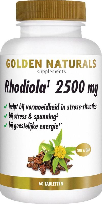 Golden Naturals - Rhodiola 2500mg - Vegan - 60 Tabletten