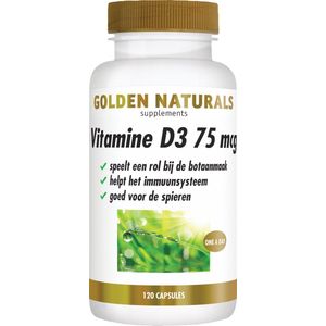 Golden Naturals Vitamine D3 75 mcg 120 softgel capsules