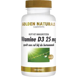 Golden Naturals Vitamine D3 25 mcg 120 softgel capsules