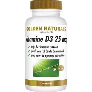 Golden Naturals Vitamine D3 25 mcg (120 softgel capsules)