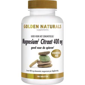 Golden Naturals Magnesium Citraat 400 mg 180 veganistische tabletten