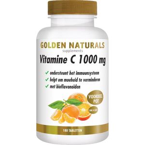Golden Naturals Vitamine C 1000mg met bioflavonoïden (180 veganistische tabletten)