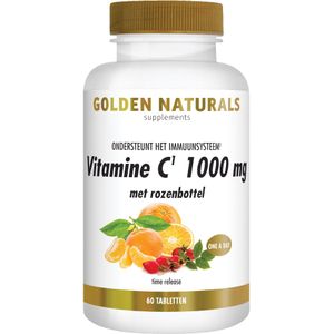 Golden Naturals Vitamine C 1000 mg met rozenbottel 60 veganistische tabletten