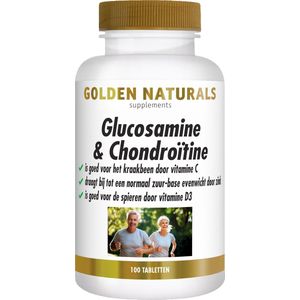 Golden Naturals - Glucosamine & Chondroïtine - Supplement - 120 Capsules - Vitamine C