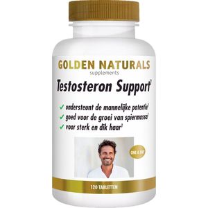 Golden Naturals - Testosteron Support - 60 Veganistische Tabletten