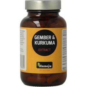 Hanoju Gember & curcuma extract 90 Vegetarische capsules