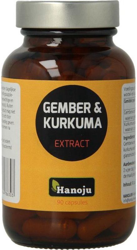 Hanoju Gember & curcuma extract 90 Vegetarische capsules