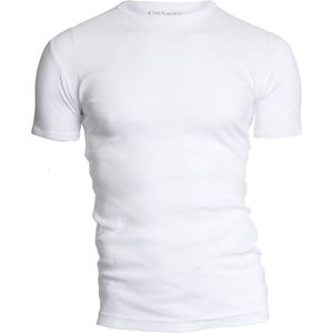 Garage 301 - Semi Bodyfit T-shirt ronde hals korte mouw wit S 100 katoen 1x1 rib