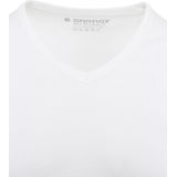 Garage 302 - Semi Bodyfit T-shirt V- hals korte mouw wit S 100 katoen 1x1 rib