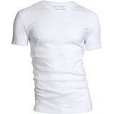 Garage 302 - Semi Bodyfit T-shirt V- hals korte mouw wit S 100 katoen 1x1 rib