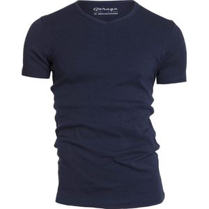 Garage - Basis T-shirt - V-hals - Zwart - Semi Bodyfit