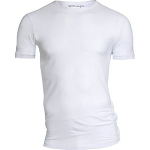 Garage 201 - Bodyfit T-shirt ronde hals korte mouw wit S 95 katoen 5 elastan